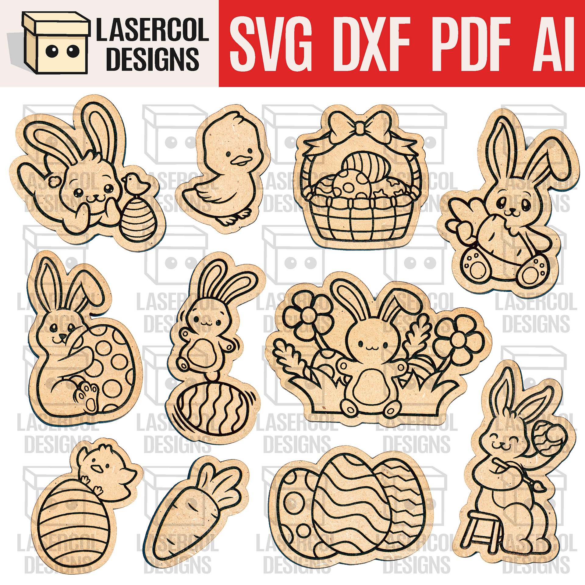 Easter Cutouts/Paint Kit Set 1 & Set 2 - Laser Cut Files product image (3)