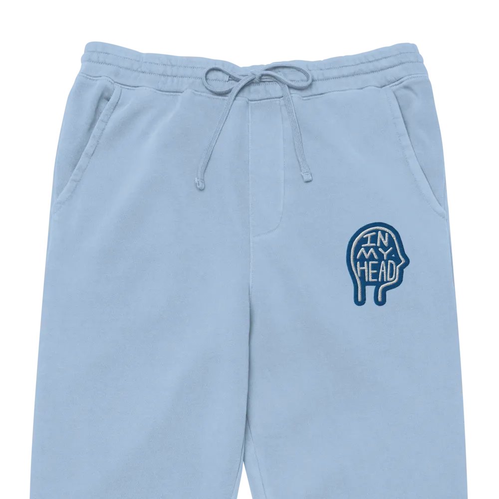 In My Head (royal and white) pigment dyed sweatpants product image (2)
