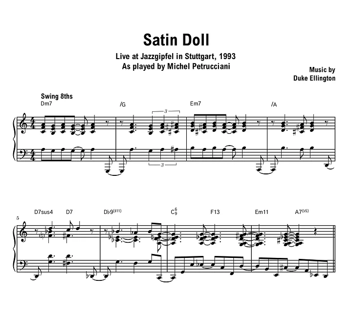 Michel Petrucciani - Satin Doll - Sheet music (PDF) product image (1)