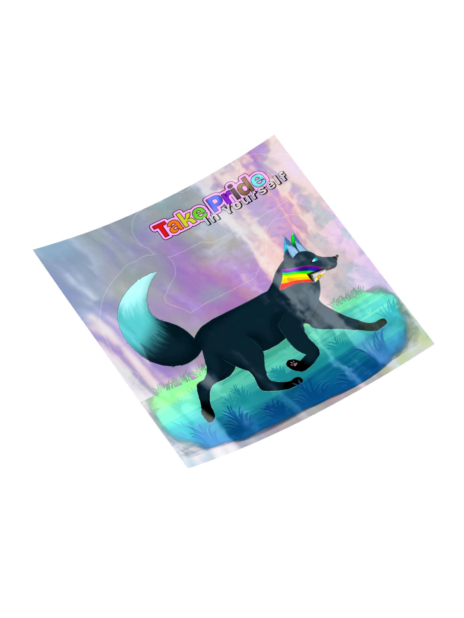 Pride Flag - Take Pride In Yourself 2pc. HoloSticker product image (10)