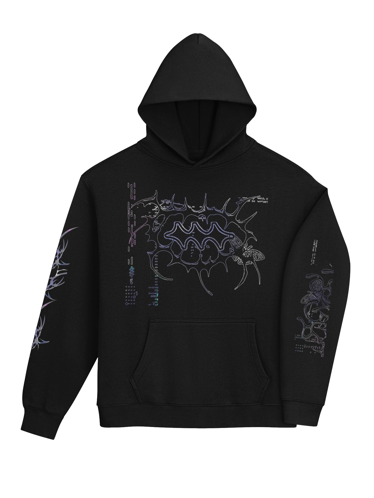 Black foil design hoodie product image (4)