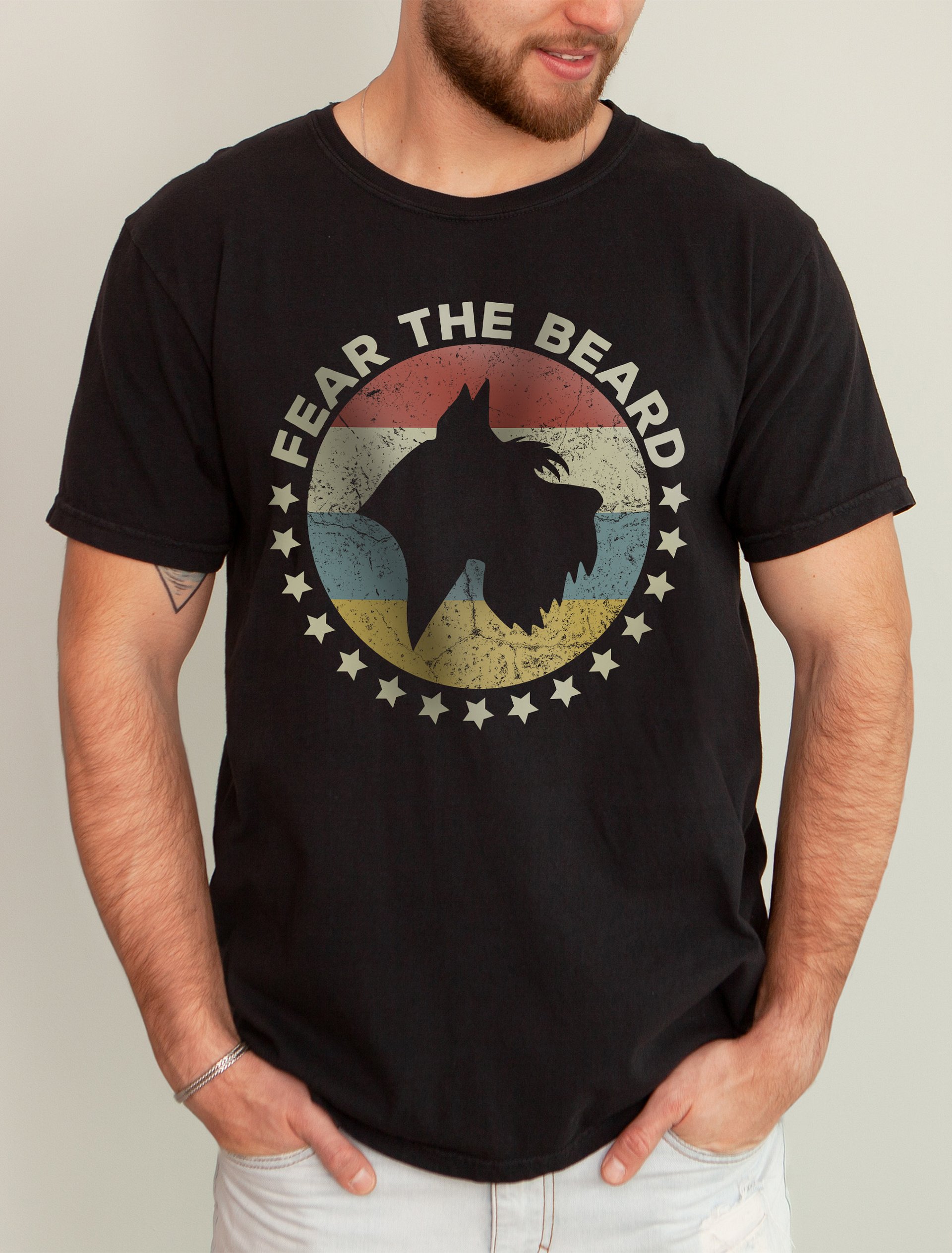 Fear the Beard Tee | Retro-Style T-Shirt for Schnauzer Dog Owners product image (2)