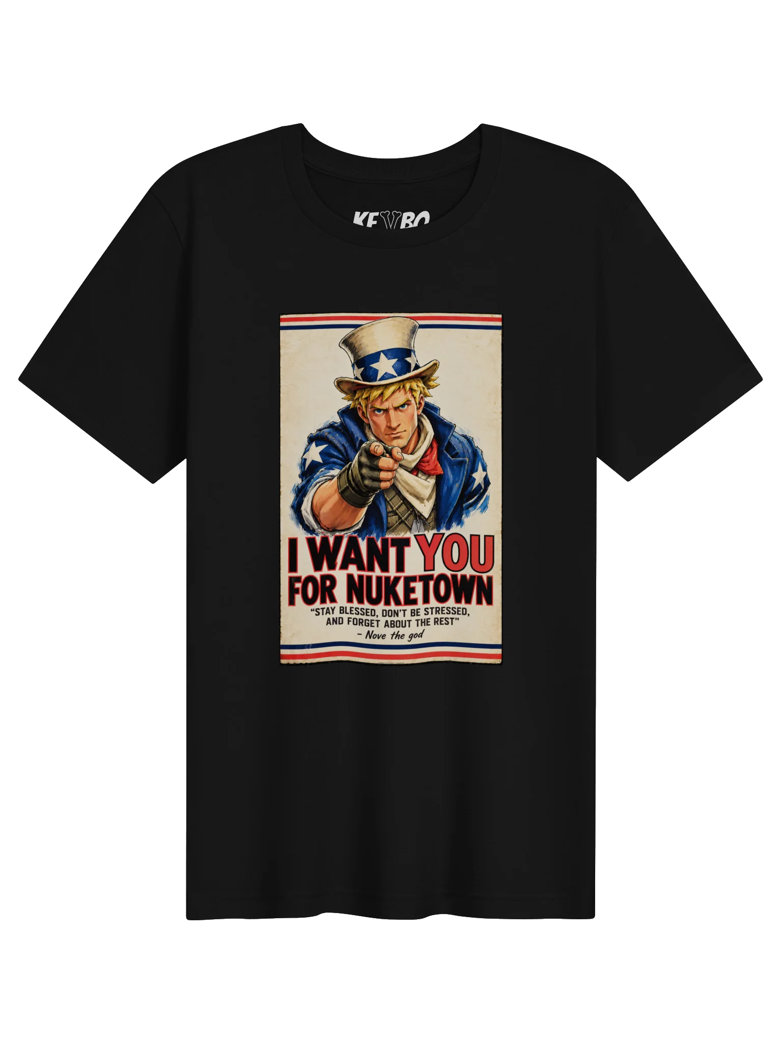 KEVBO X NOV "I WANT YOU FOR NUKETOWN" Black ADULT T-Shirt product image (1)