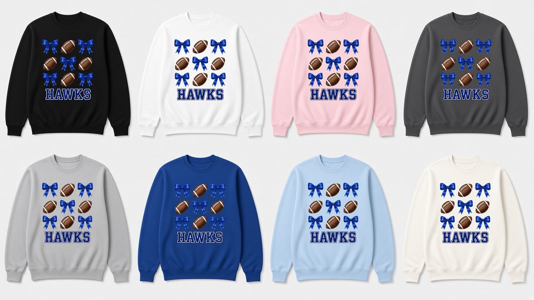 Bows and Footballs Comfort Colors Sweatshirt product image (5)