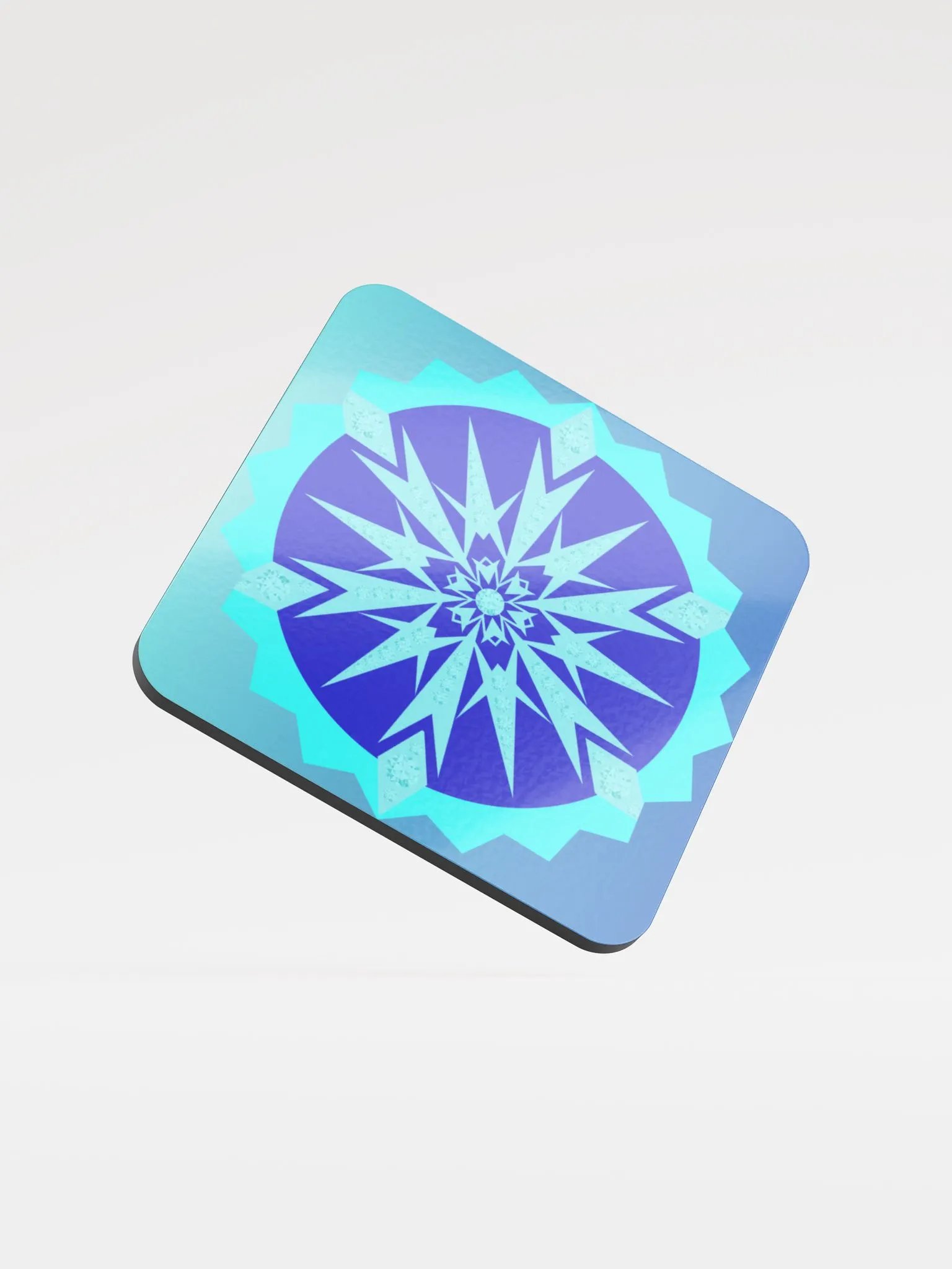 snowflake Glossed Cork Coaster product image (1)
