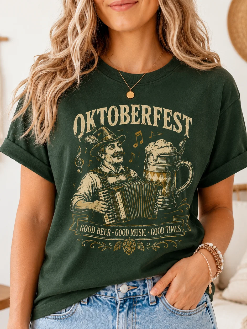 Oktoberfest Good Beer Good Music Vintage Tee