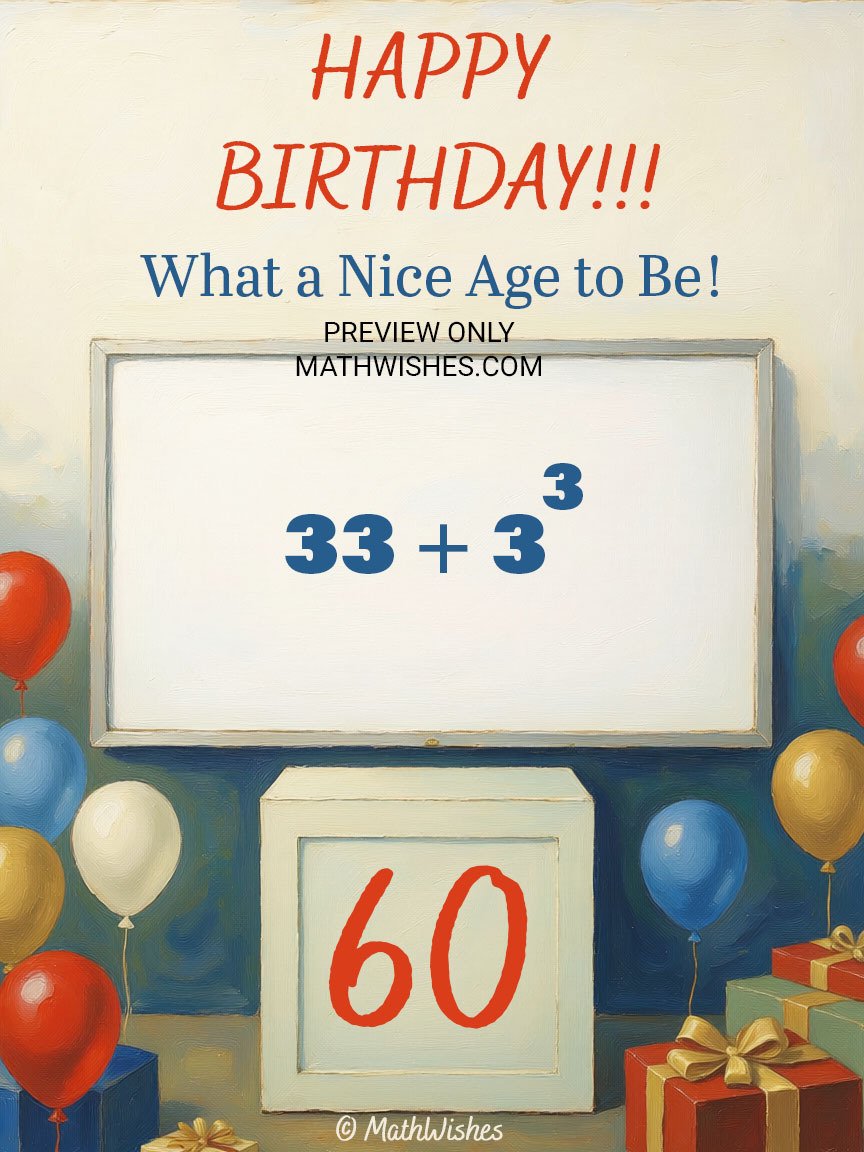 60th Birthday Card - Math Formula product image (1)