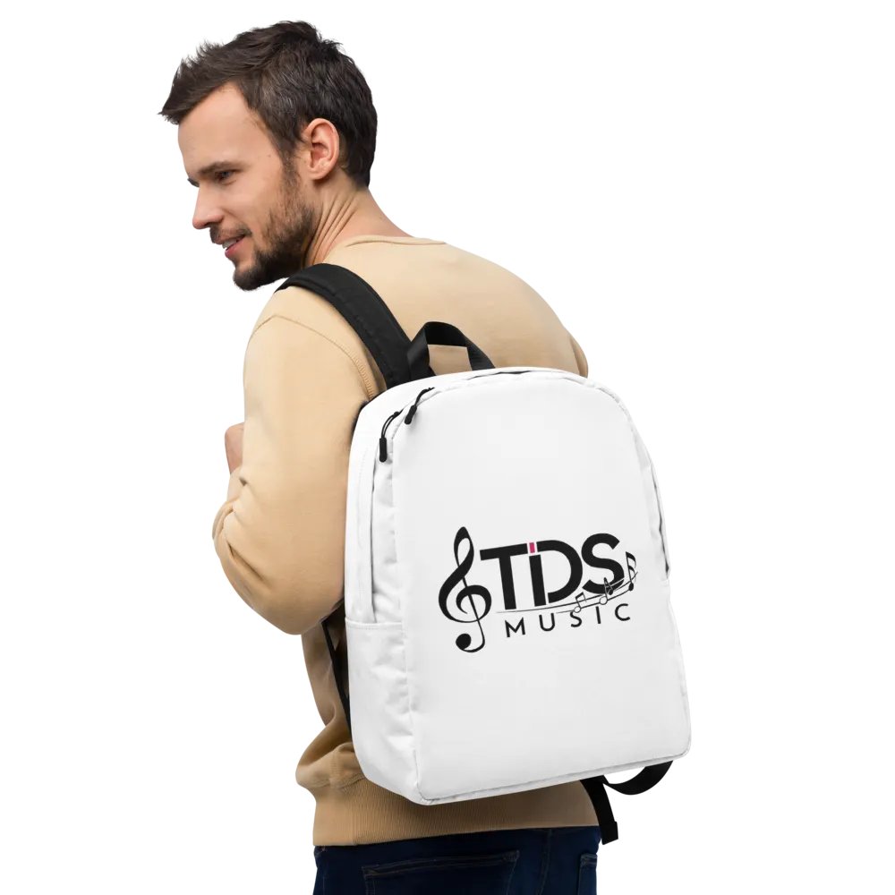 TDS Music Minimalist Backpack - All-Over Print, White, Water-Resistant, Fits 15" Laptop product image (10)