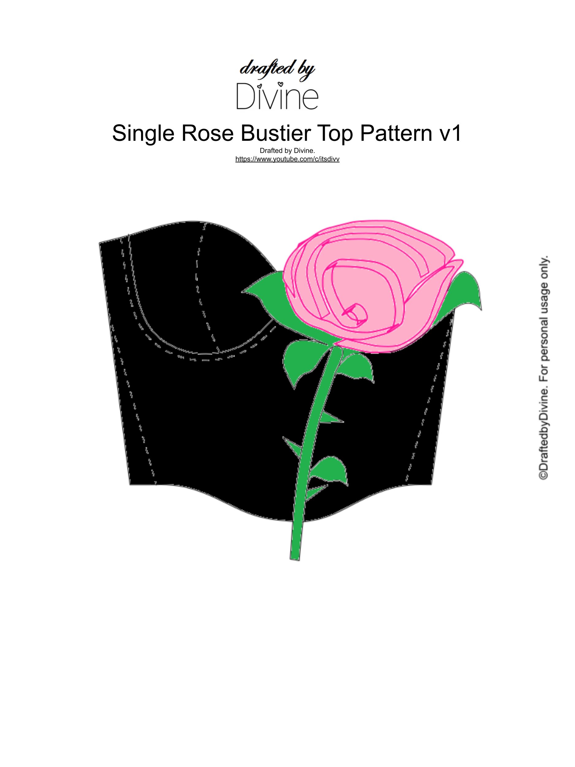 Single Rose Bustier Top Pattern product image (2)