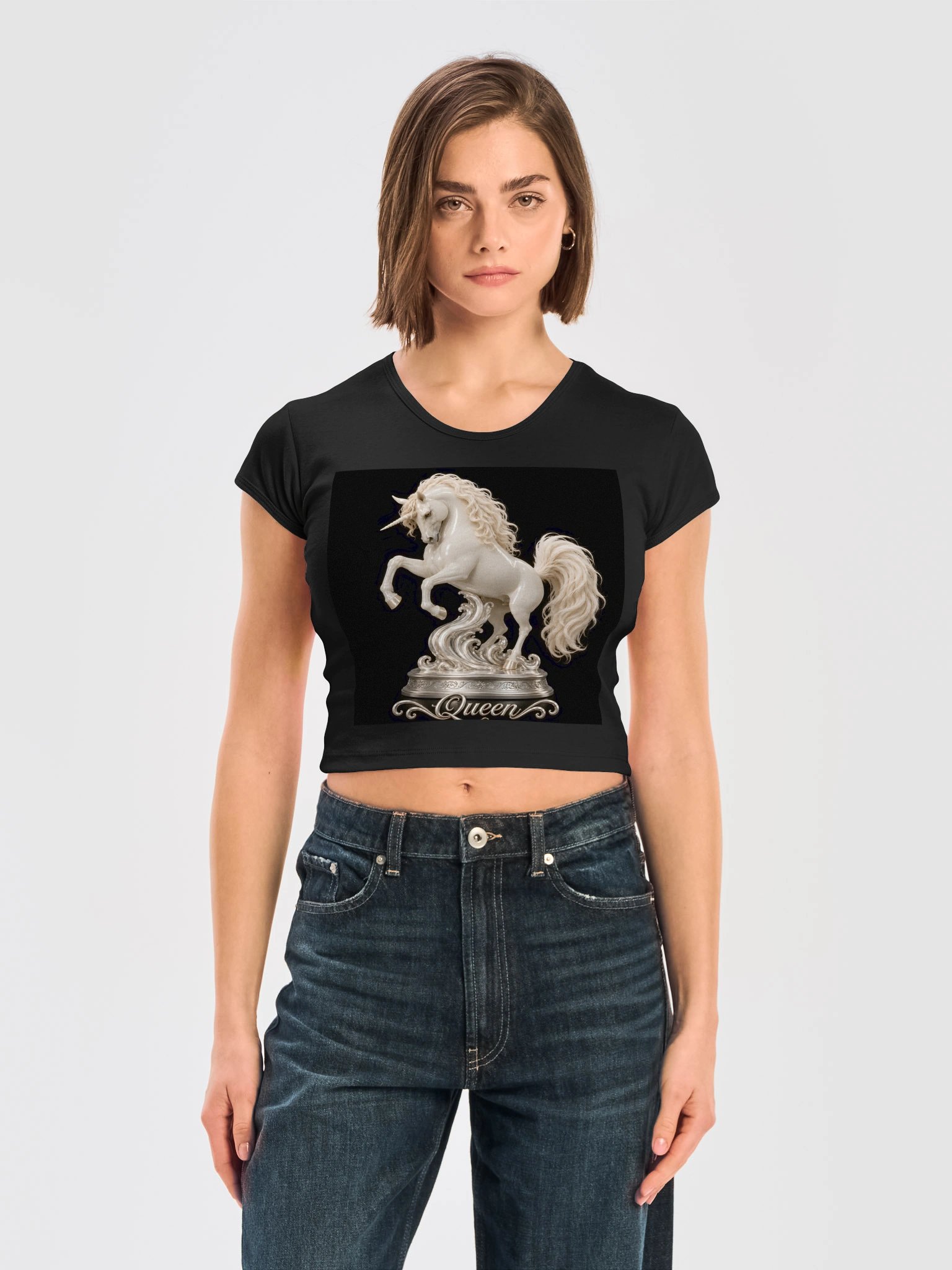Unicorn Q Chess Piece Crop T product image (3)