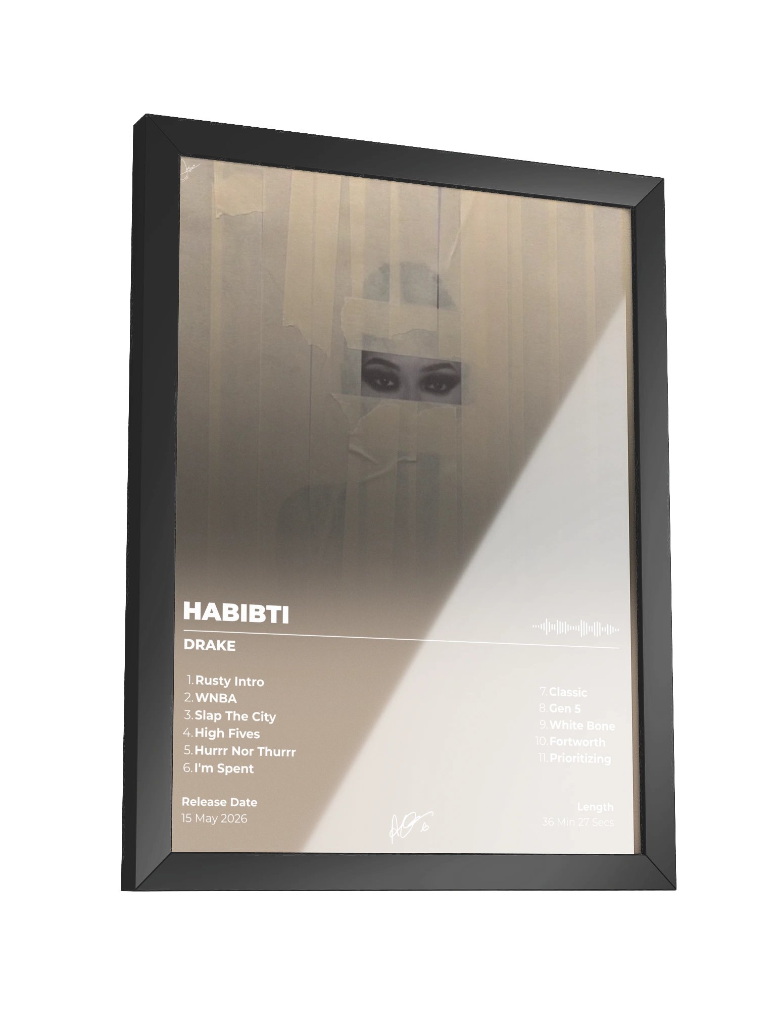 HABIBTI Album Tracklist Framed Poster product image (6)