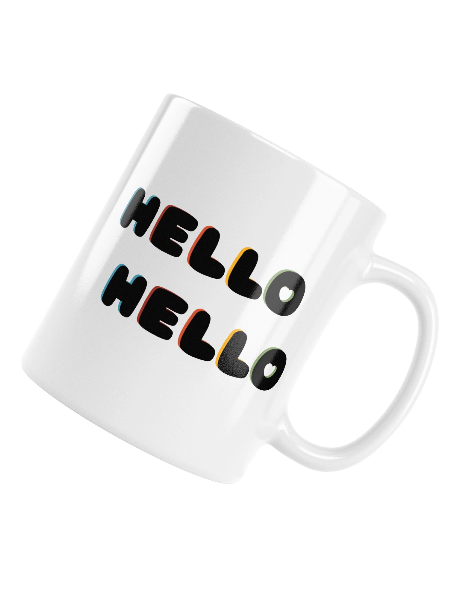 Hello Hello (Black Text) White Glossy Mug product image (6)