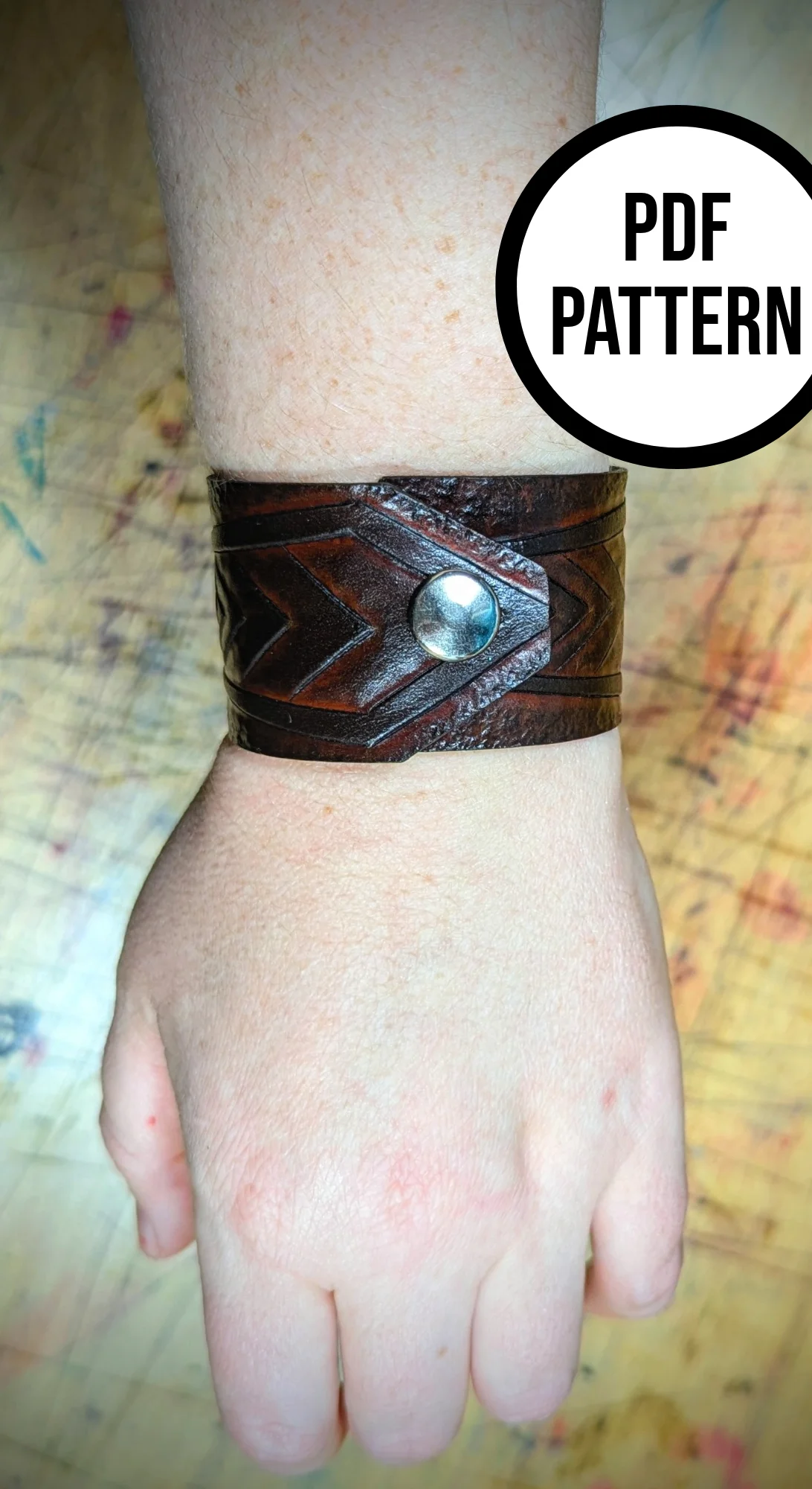 Dwarven Warrior Leather Cuff Pattern - PDF Pattern for Leatherwork product image (4)