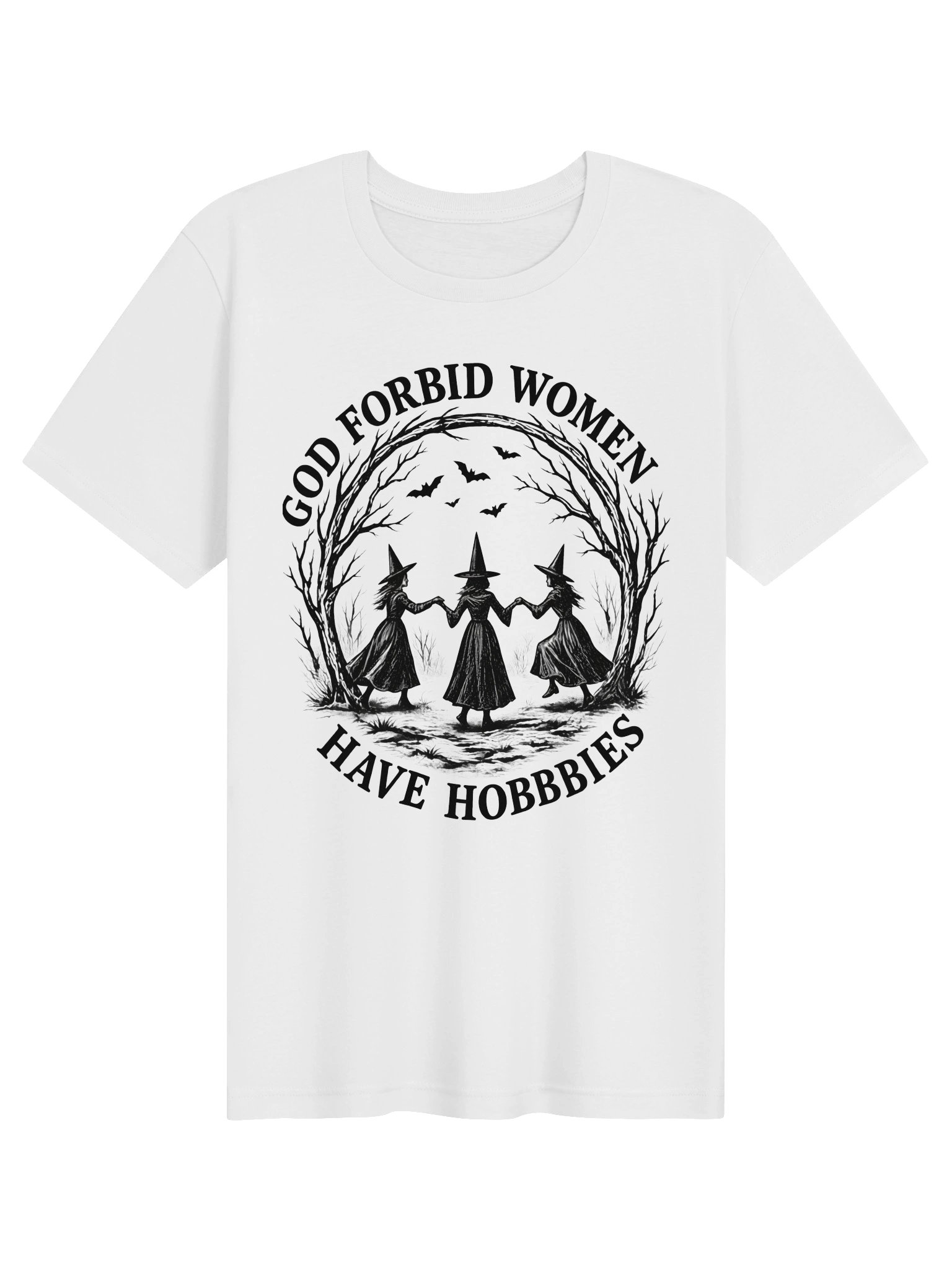 God Forbid Women Have Hobbies – Witchy Halloween Tee product image (1)