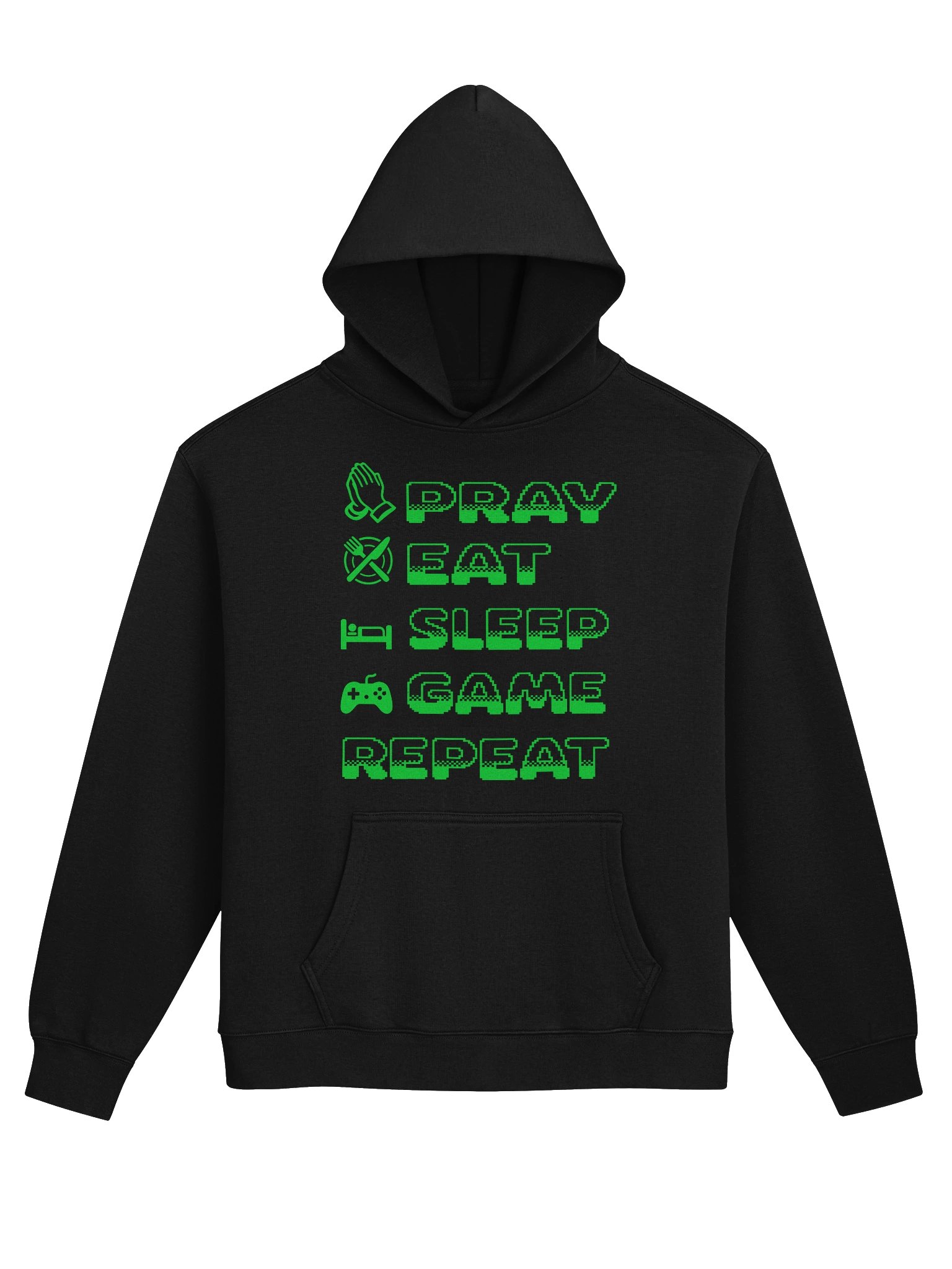 Pray Eat Sleep Game Repeat Hoodie – Christian Gamer Hoodie product image (1)