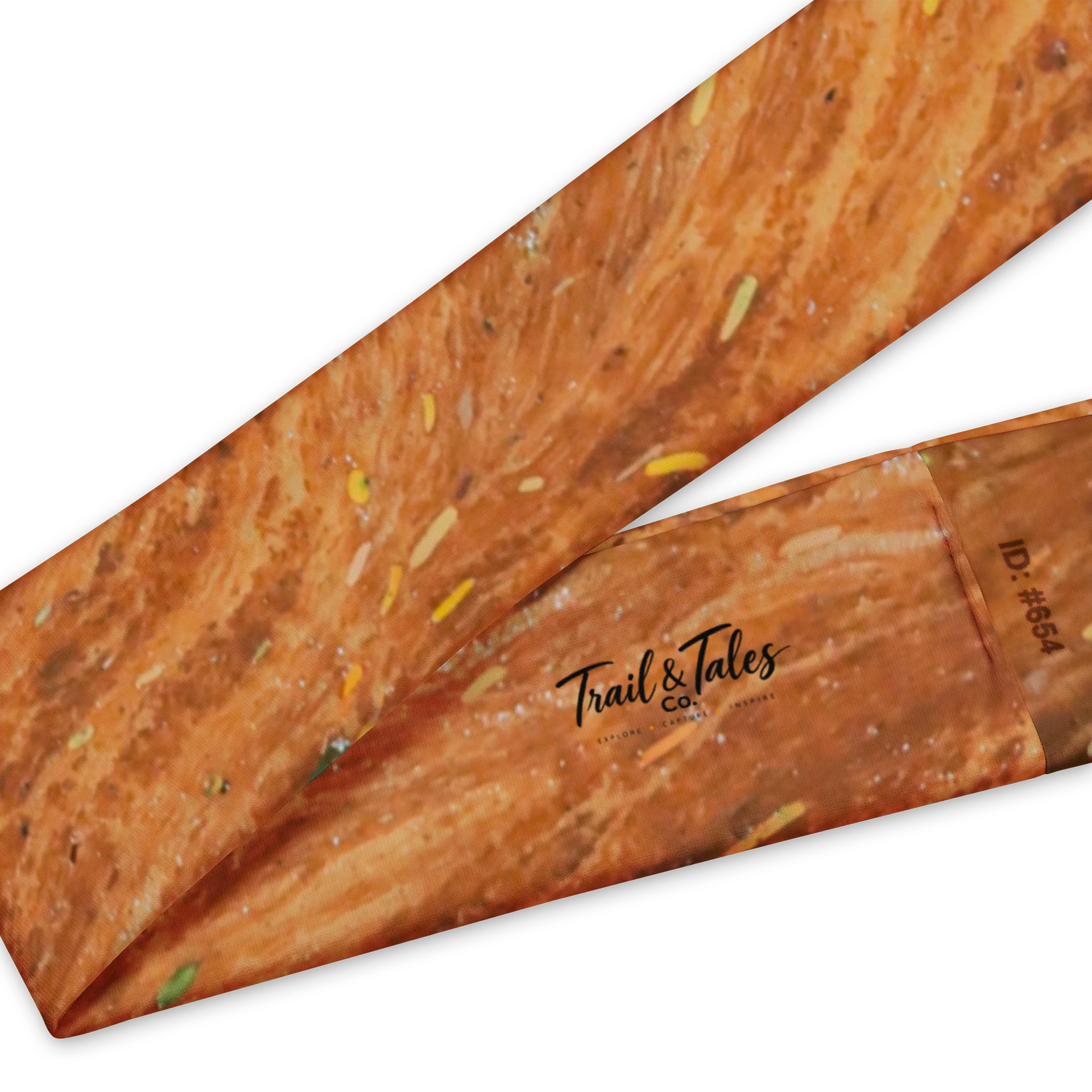 Terracotta Tea: All-Over Print Warm Rust & Leaf Performance Headband product image (3)