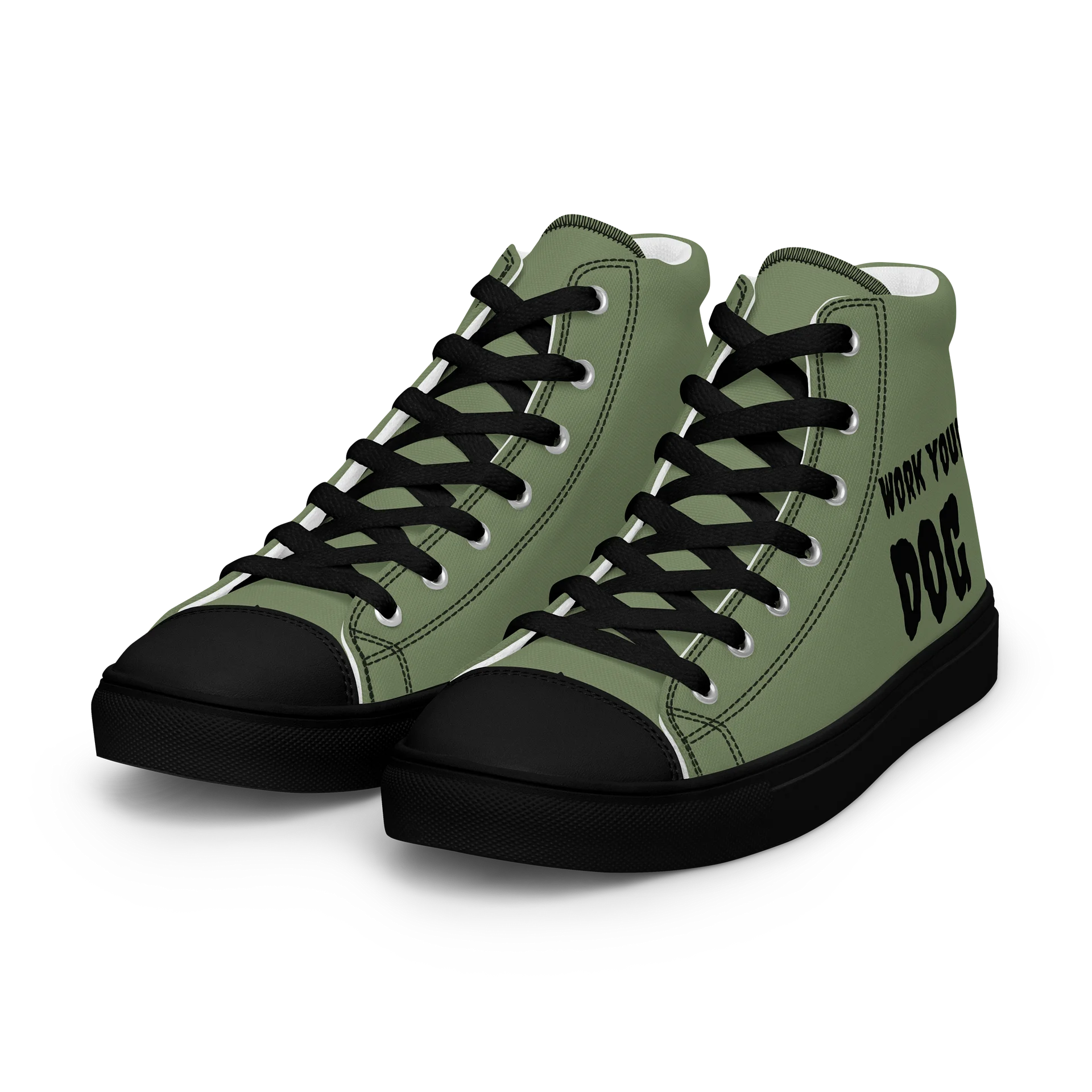 WORK YOUR DOG — Retro Graphic Women's High-Top Sneakers product image (6)
