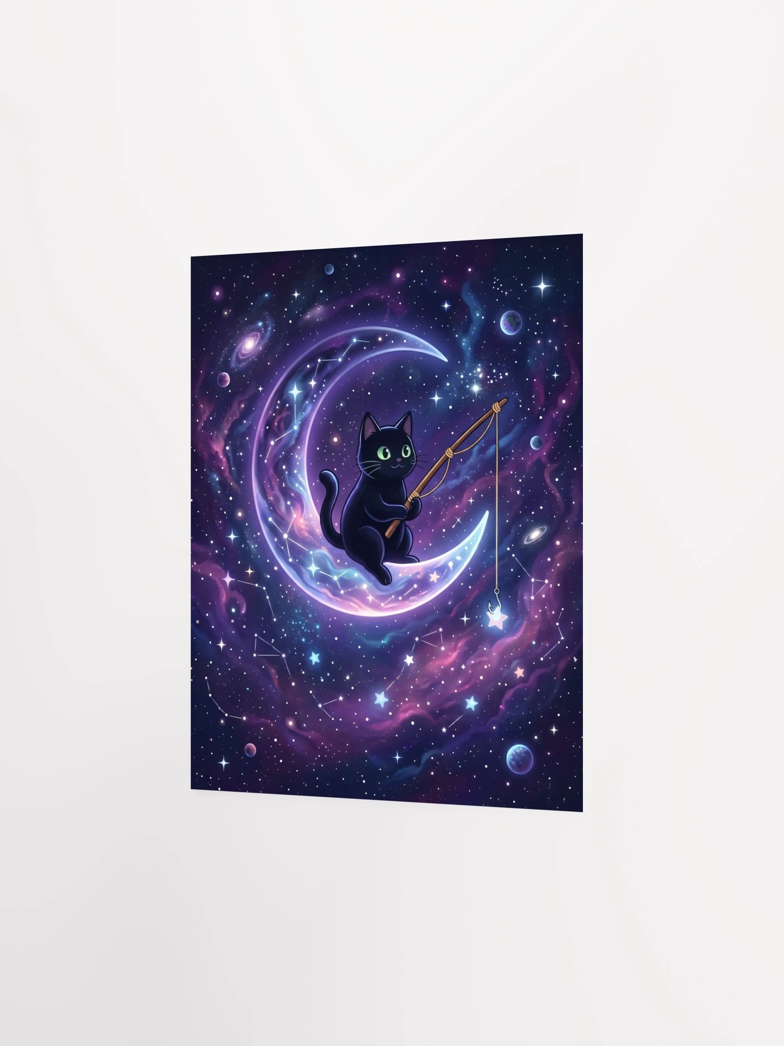 Moon Fishing Cat Poster product image (26)