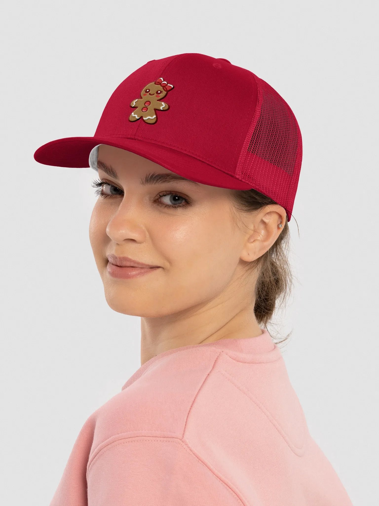 Gingerbread Girl Embroidered Retro Trucker Hat product image (6)