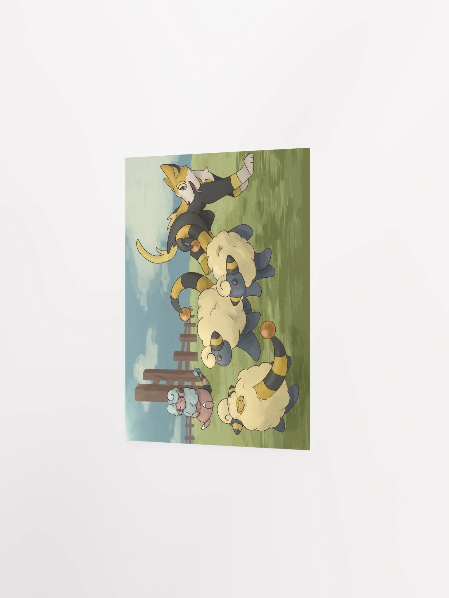 Boltund chasing mareep print product image (2)