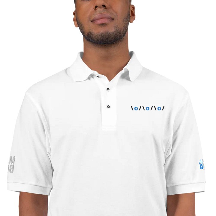Arms Up Text Art Embroidered Polo product image (6)