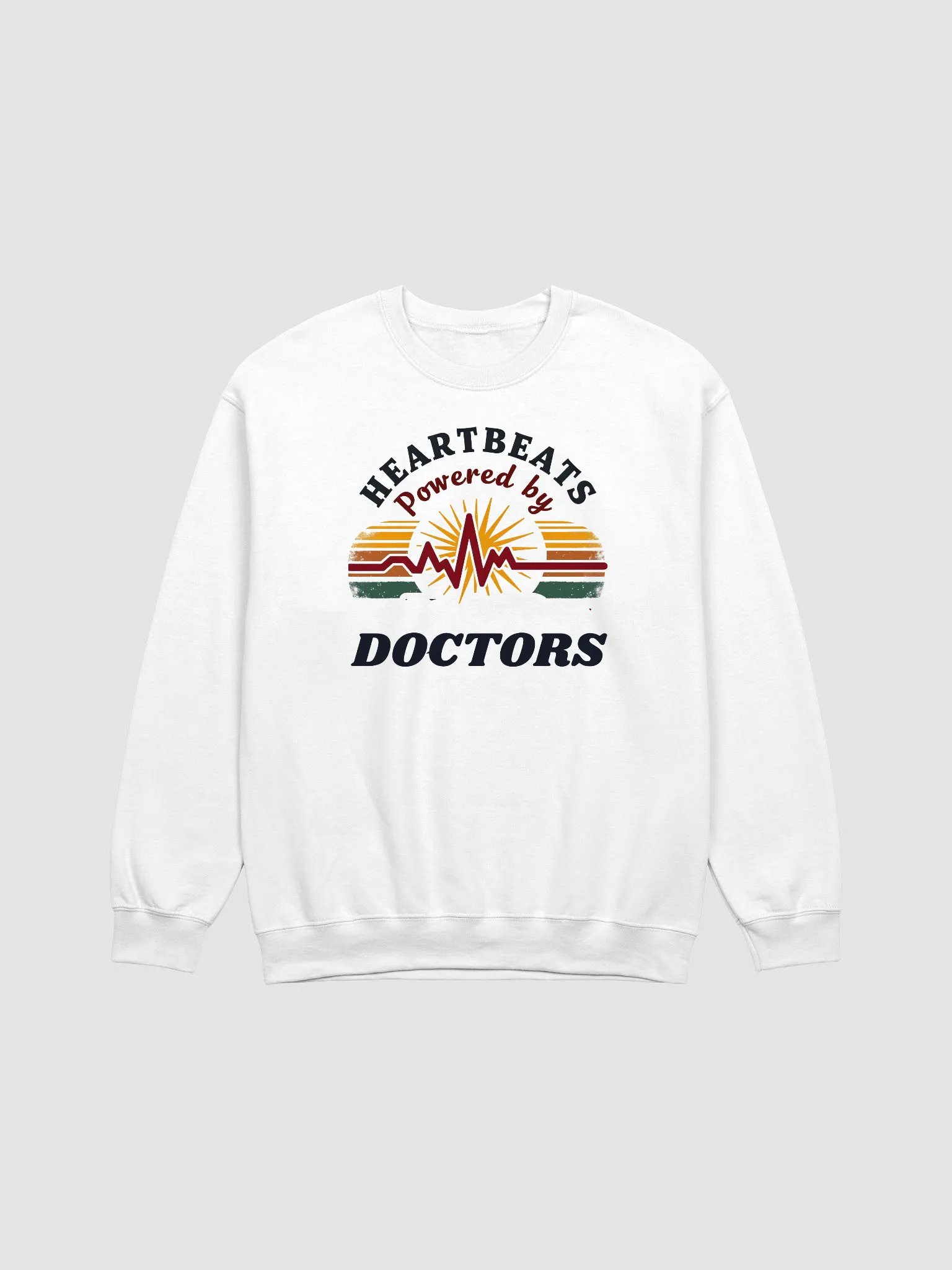 Heartbeats Powered by Doctors Vintage Crewneck Sweatshirt product image (4)