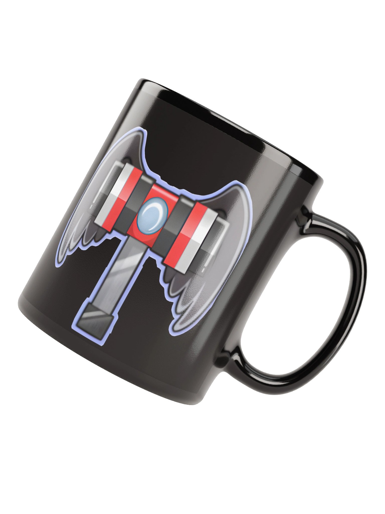 Winged Hammer Black Glossy Mug product image (7)