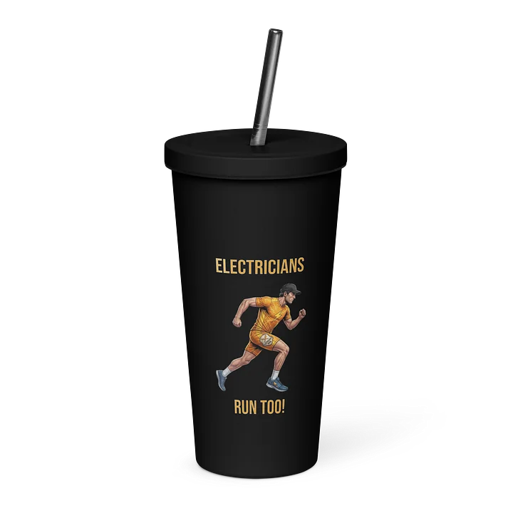 Electrician Athlete Tumbler with Straw | Mens Running Edition product image (1)