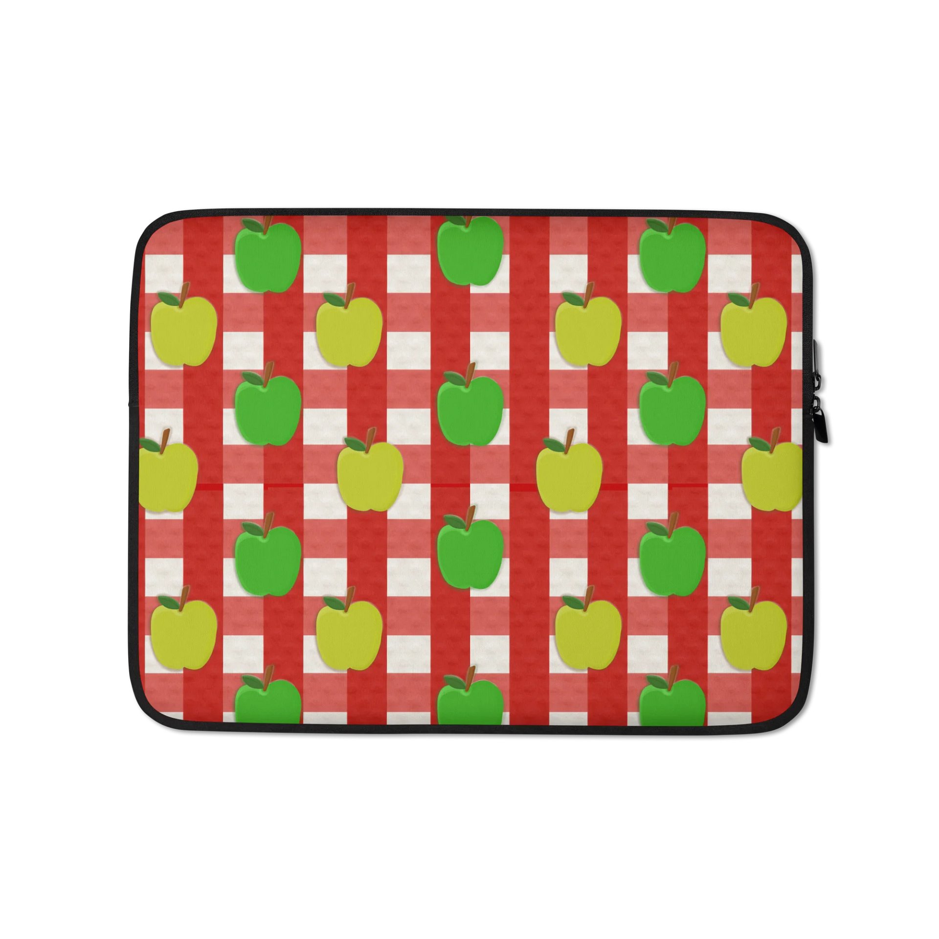 Apple Gingham Pattern in Red Laptop Sleeve product image (1)