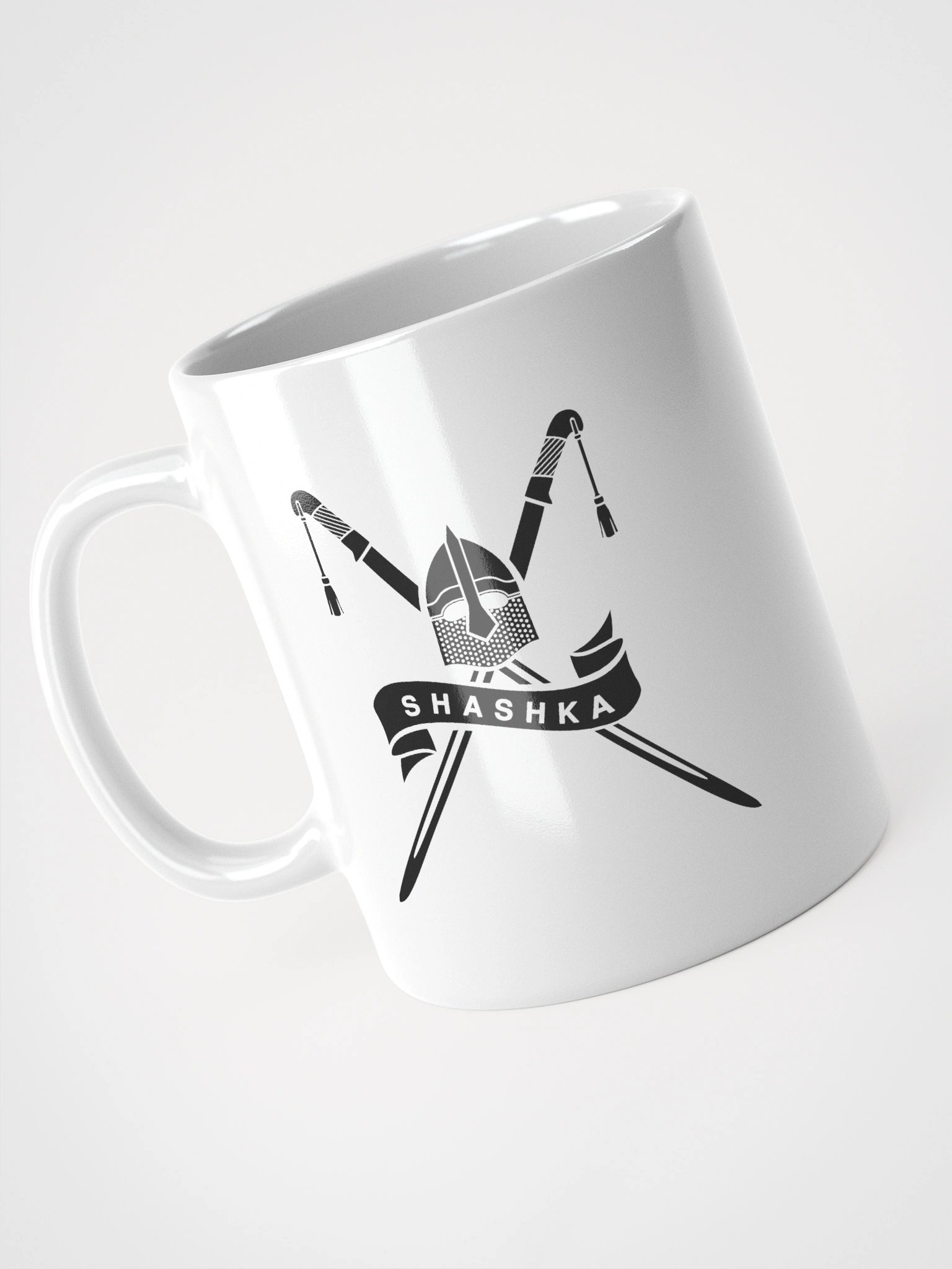White Glossy Mug - black Shashka product image (9)