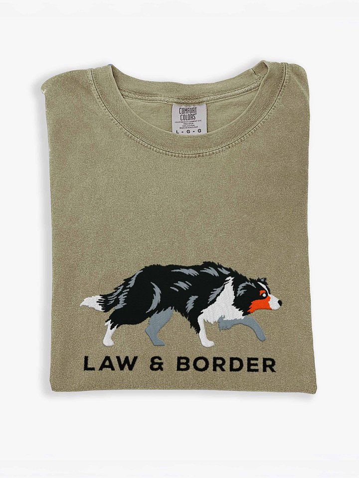 Law and Border T-Shirt(Embroidered) of a Border Collie(Tricolor) product image (2)