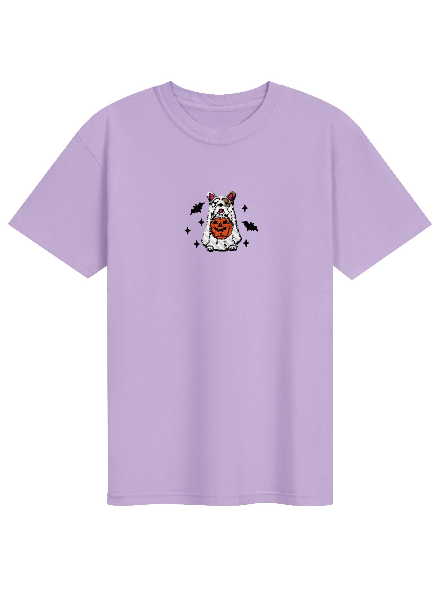 Halloween French Bulldog(Pied, Brown & White) Embroidered T-Shirt product image (4)