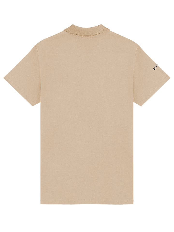 Embroidered Polo Shirt - Pocket and Sleeve - Black on Tan product image (2)