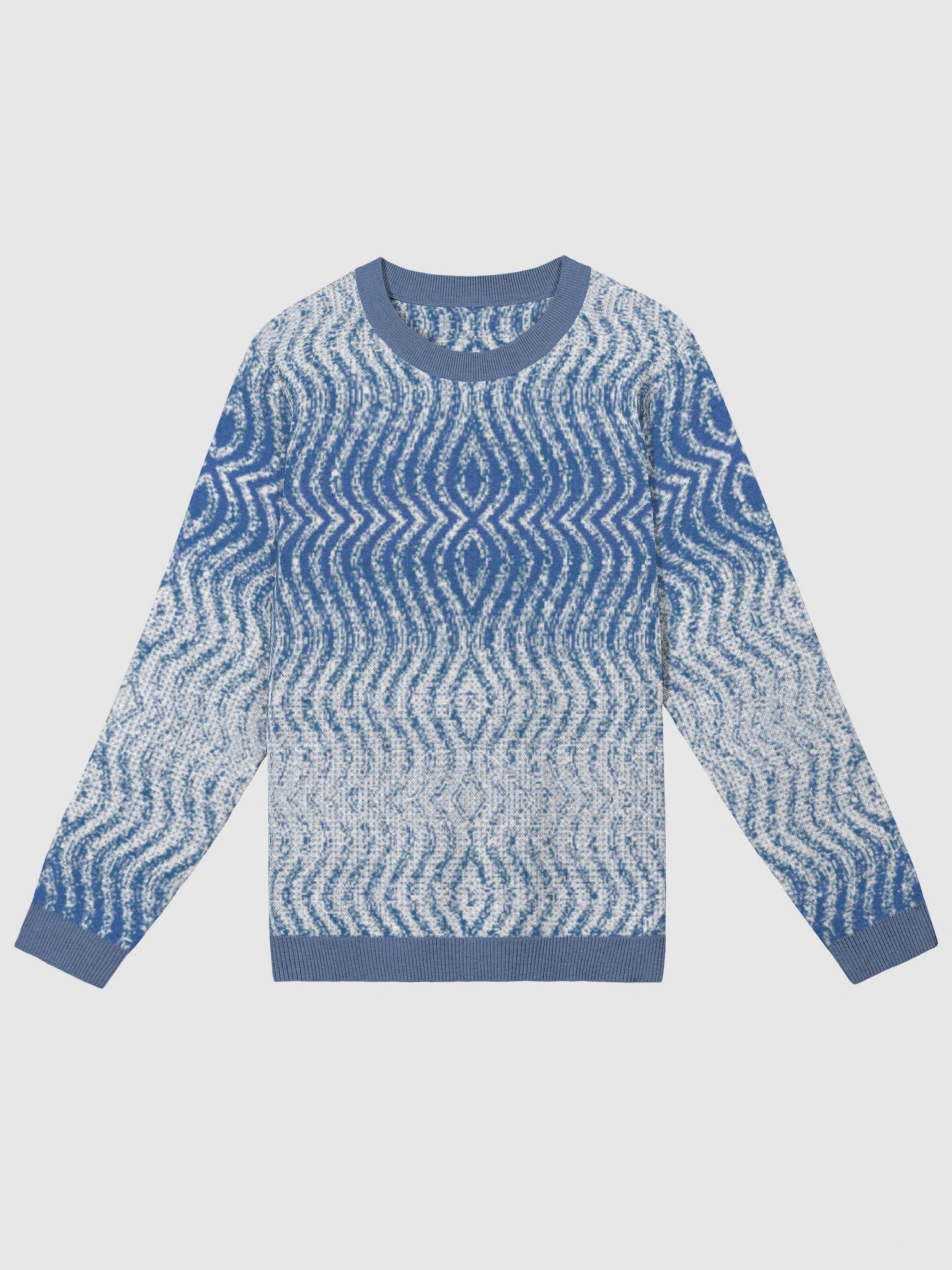 Ocean Ripple – Blue Tones | Knitted Crewneck product image (1)