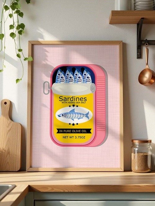 Sardine Wall Art Sardines Print Sardine Tin Vintage Poster Retro Fish Print product image (3)