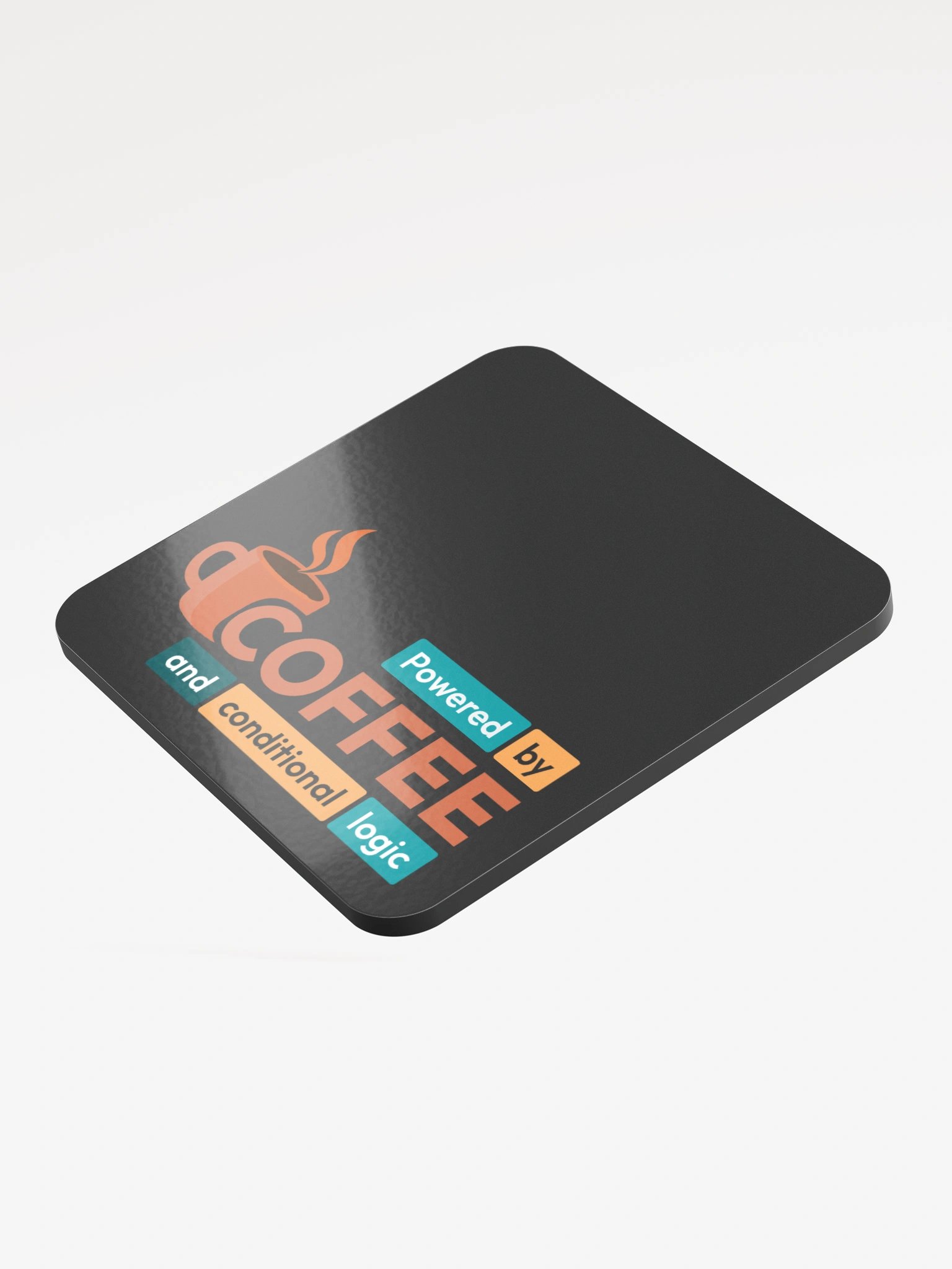 Powered by coffee - Dark Coaster product image (3)