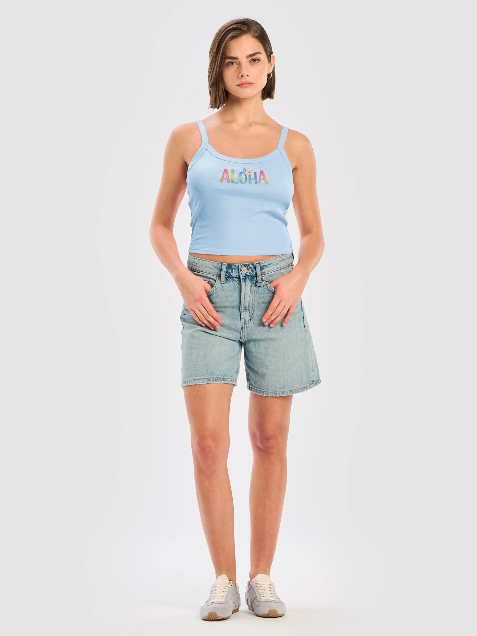 ALOHA Floral Watercolor Micro-Rib Tank product image (15)