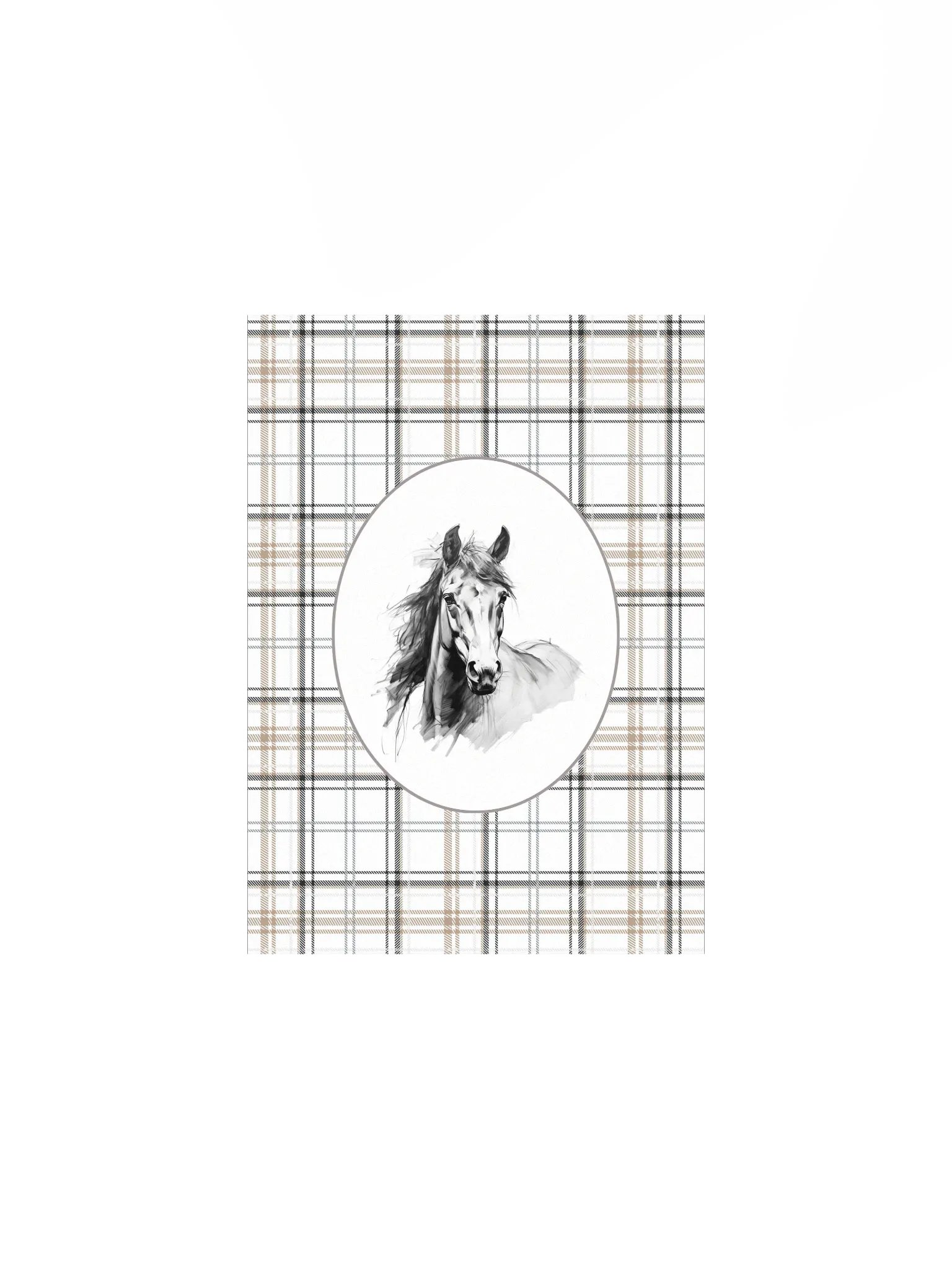 Rustic Plaid Horse Sketch - Country Charm product image (2)