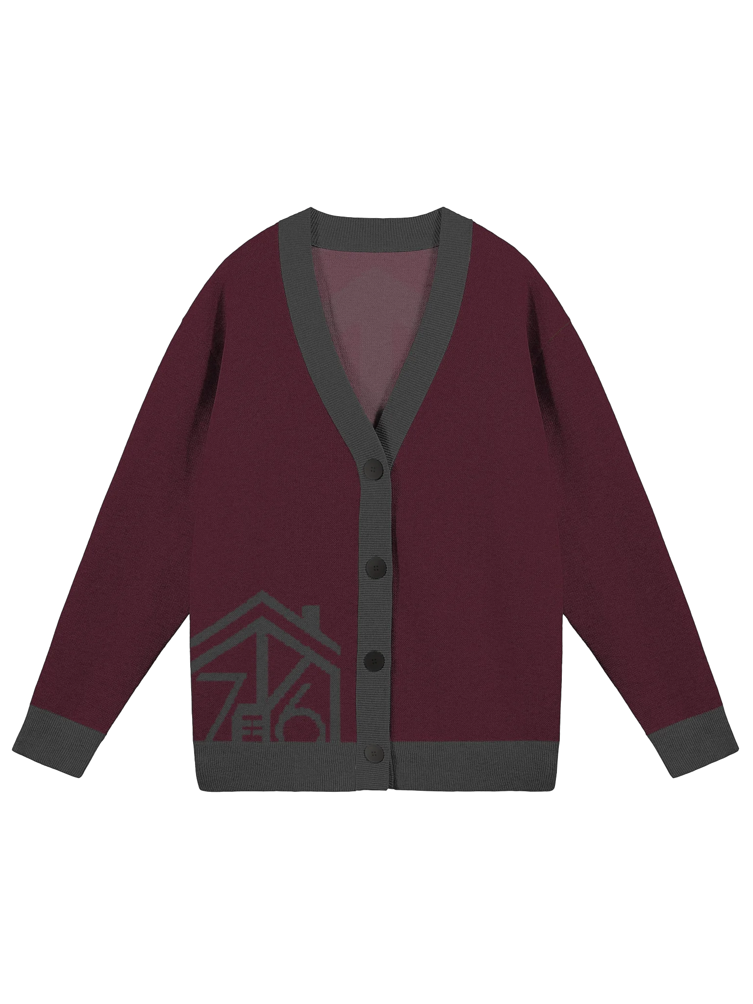 House 746 Luxury Cardigan - Burgundy product image (1)
