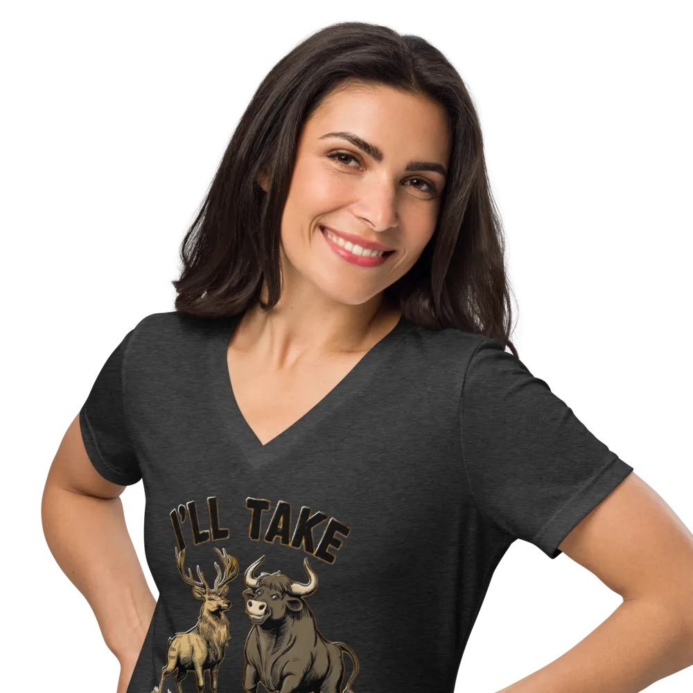 I'll Take Both Stag and Bull Vixen Wife V-neck T-shirt product image (37)