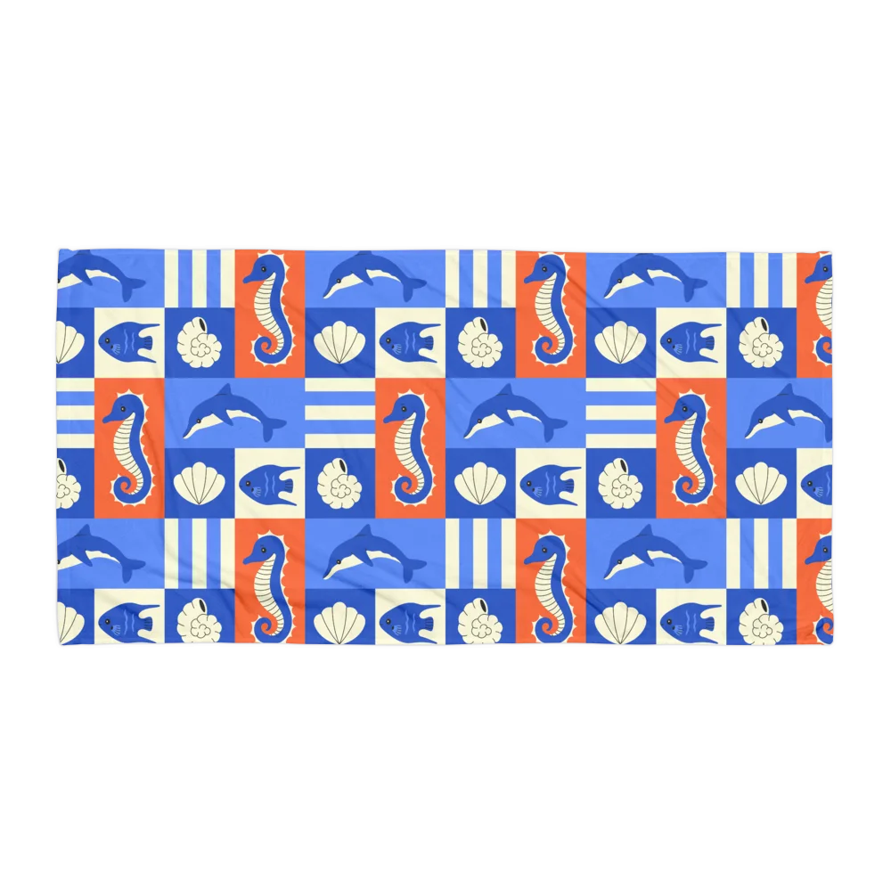 Ocean Tile Pattern Beach Towel for Summer Camp product image (1)