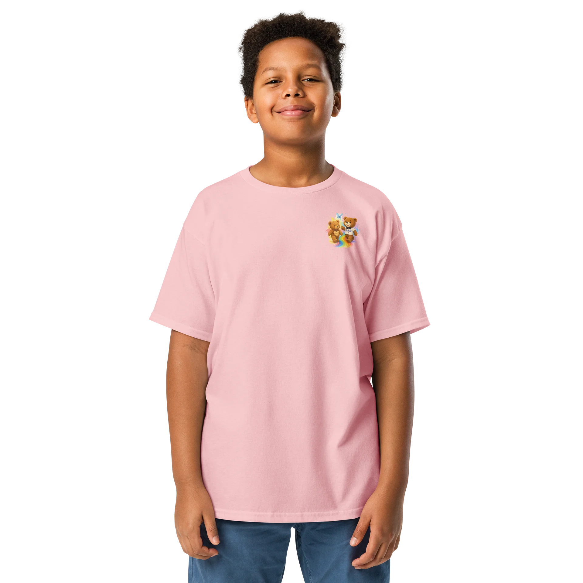 Fayzie & Bobzie – Follow Your Rainbow Pink Kids T-Shirt by FayzieBobs product image (1)