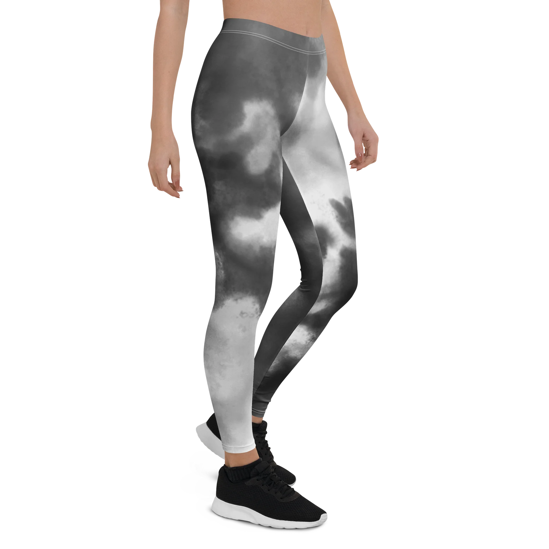 His House Womens Performance Leggings - B&W Tie Dye product image (6)