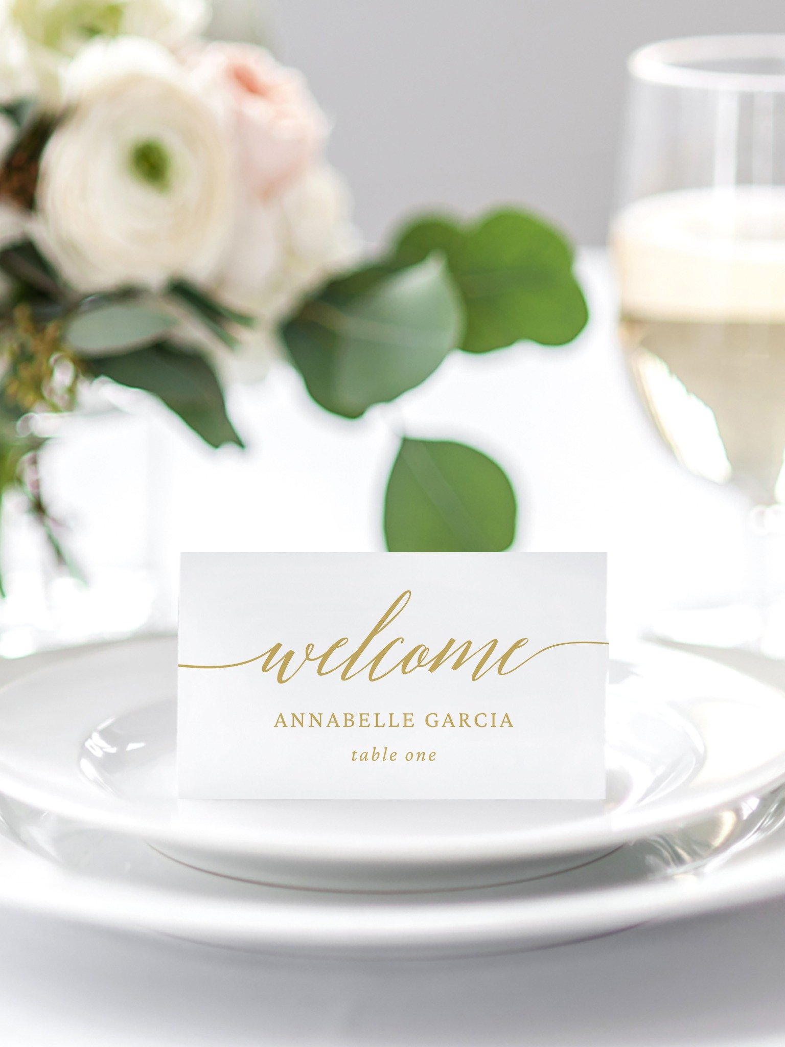 Modern Script Wedding Place Card Canva Template MSC product image (1)