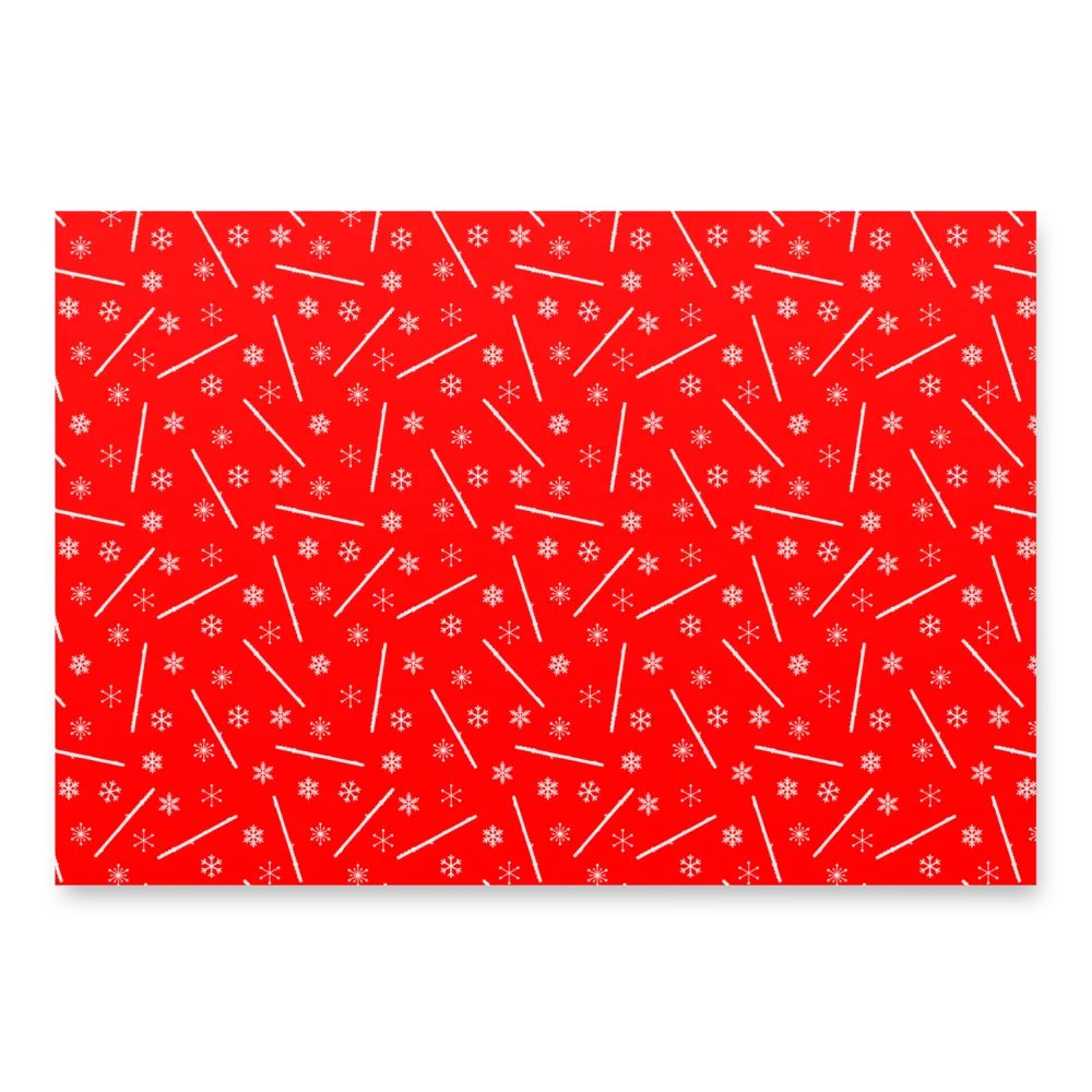 Flutes and Snowflakes - C Flute - Red Gift Wrap Paper Sheets product image (4)