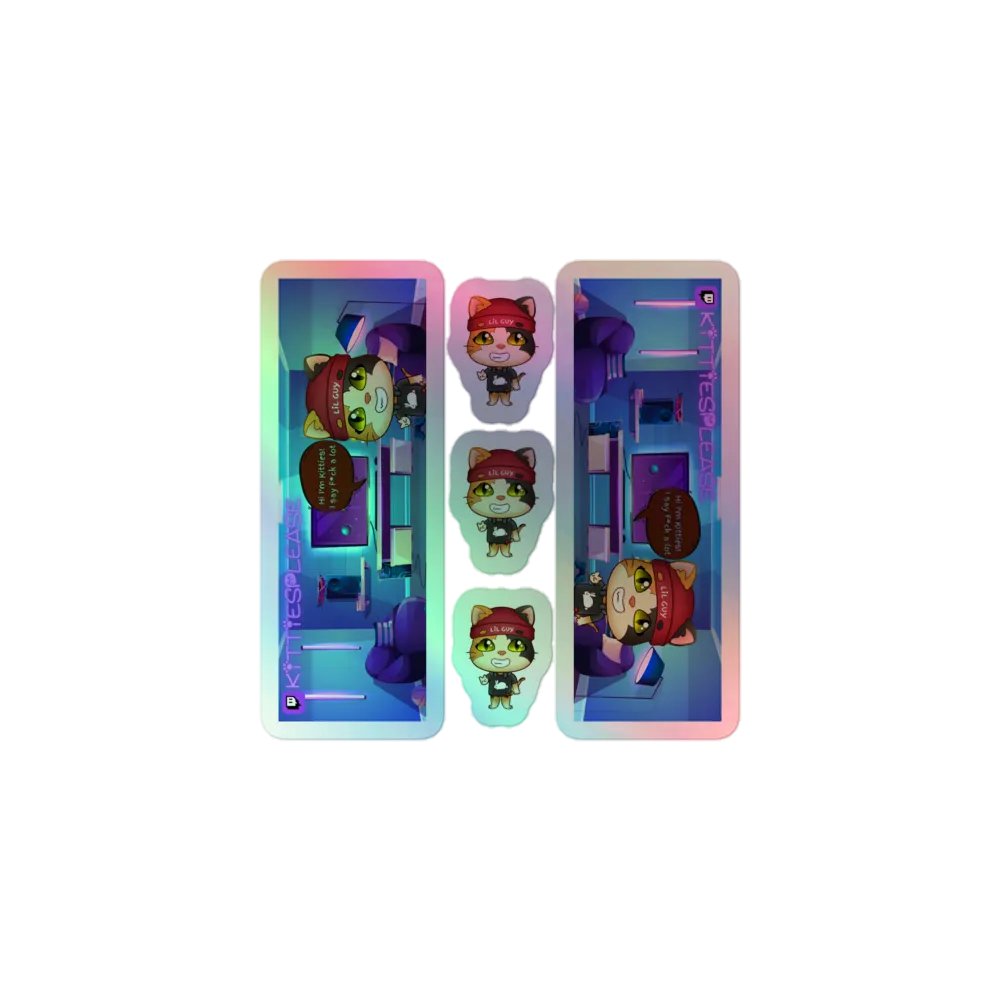 Lil Guy Holographic Kitty Sticker Sheet product image (1)
