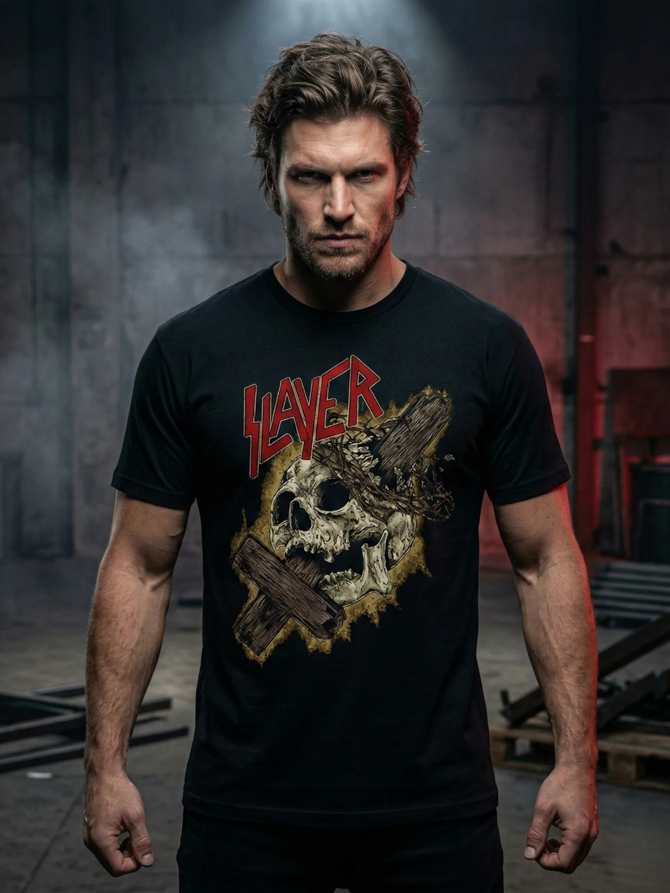 Slayer Skull Cross T-Shirt | Reign in Blood Dark Art Graphic Tee | Thrash Metal Collector Band Shirt product image (1)
