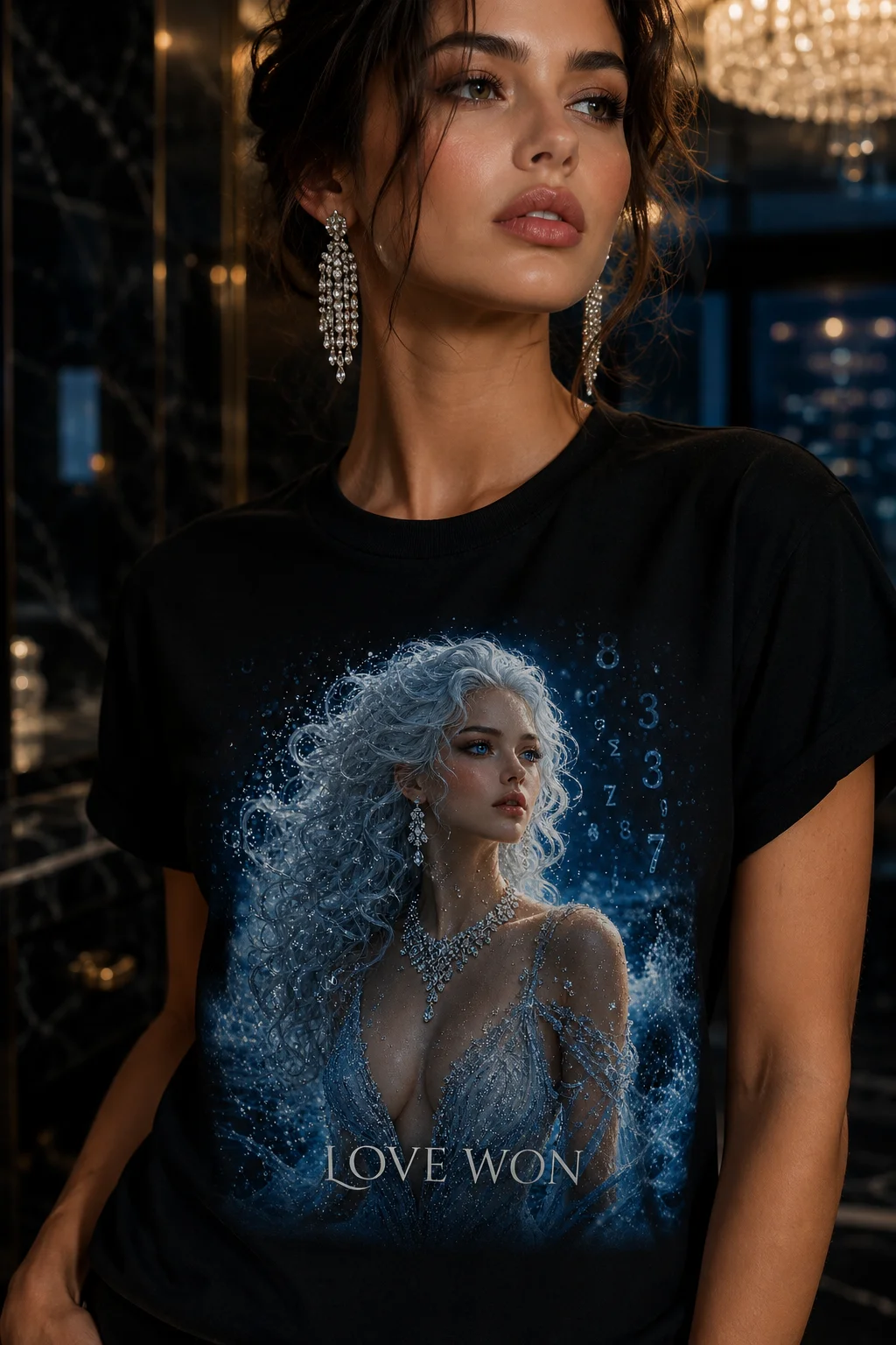 Love Won Fantasy T Shirt | Unisex Oversized Gothic Ocean Queen Shirt for Romantics & Dreamers product image (1)