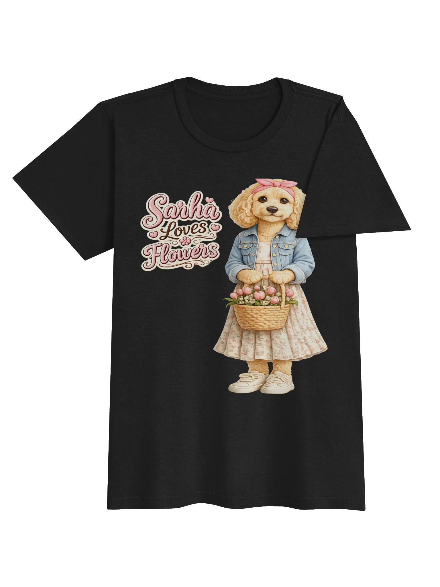 Sarah Loves Flowers Doodle Adult Tee product image (4)