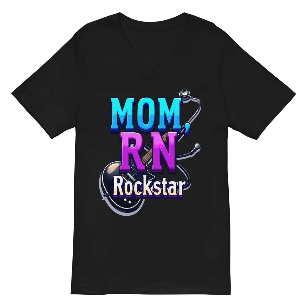 Rockstar, RN, mom, guitar Tribute V-Neck Tee product image (3)
